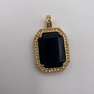 Stainless steel Black and gold pendant